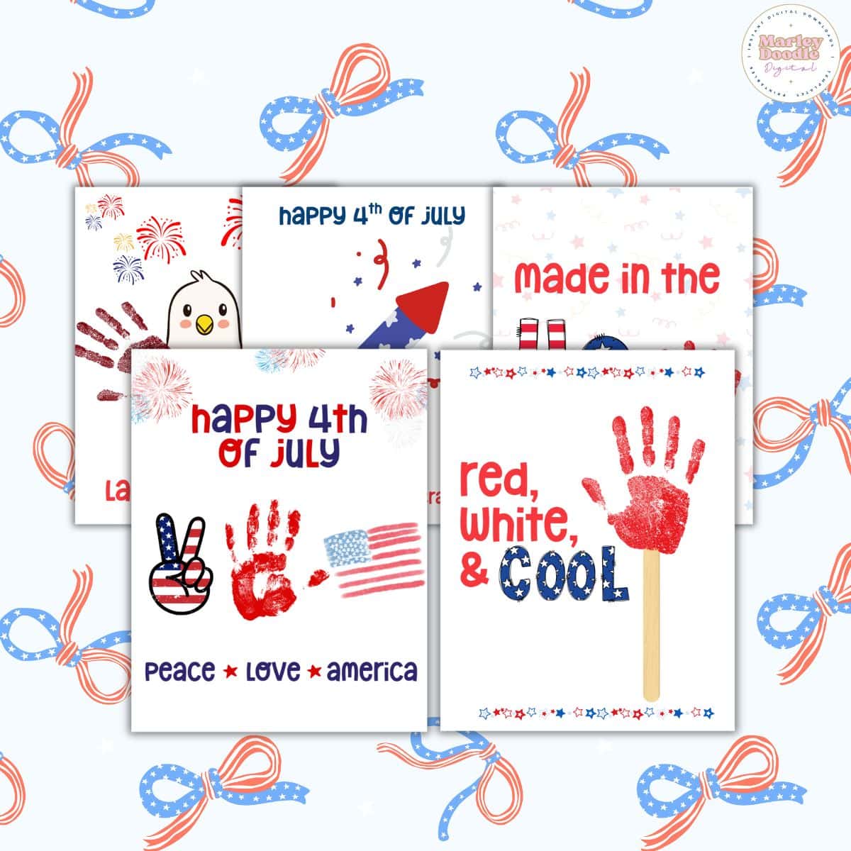 5 Free Printable 4th of July Handprint Art Crafts