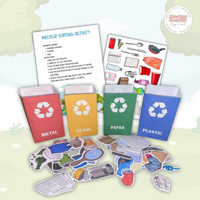 Earth Day Recycling Activity (Free Printable Sorting Game)