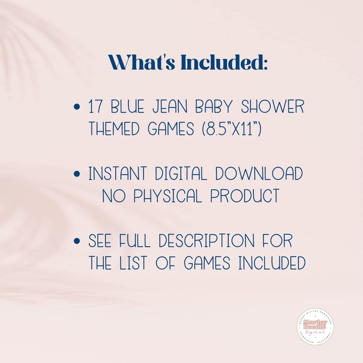 Blue Jean Baby Shower Games Printable Bundle - Image 3