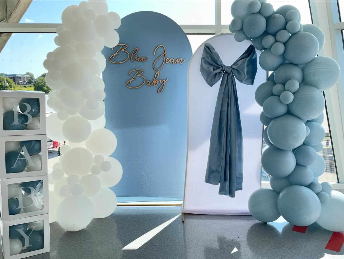 Blue Jean Baby Shower Balloon Backdrop