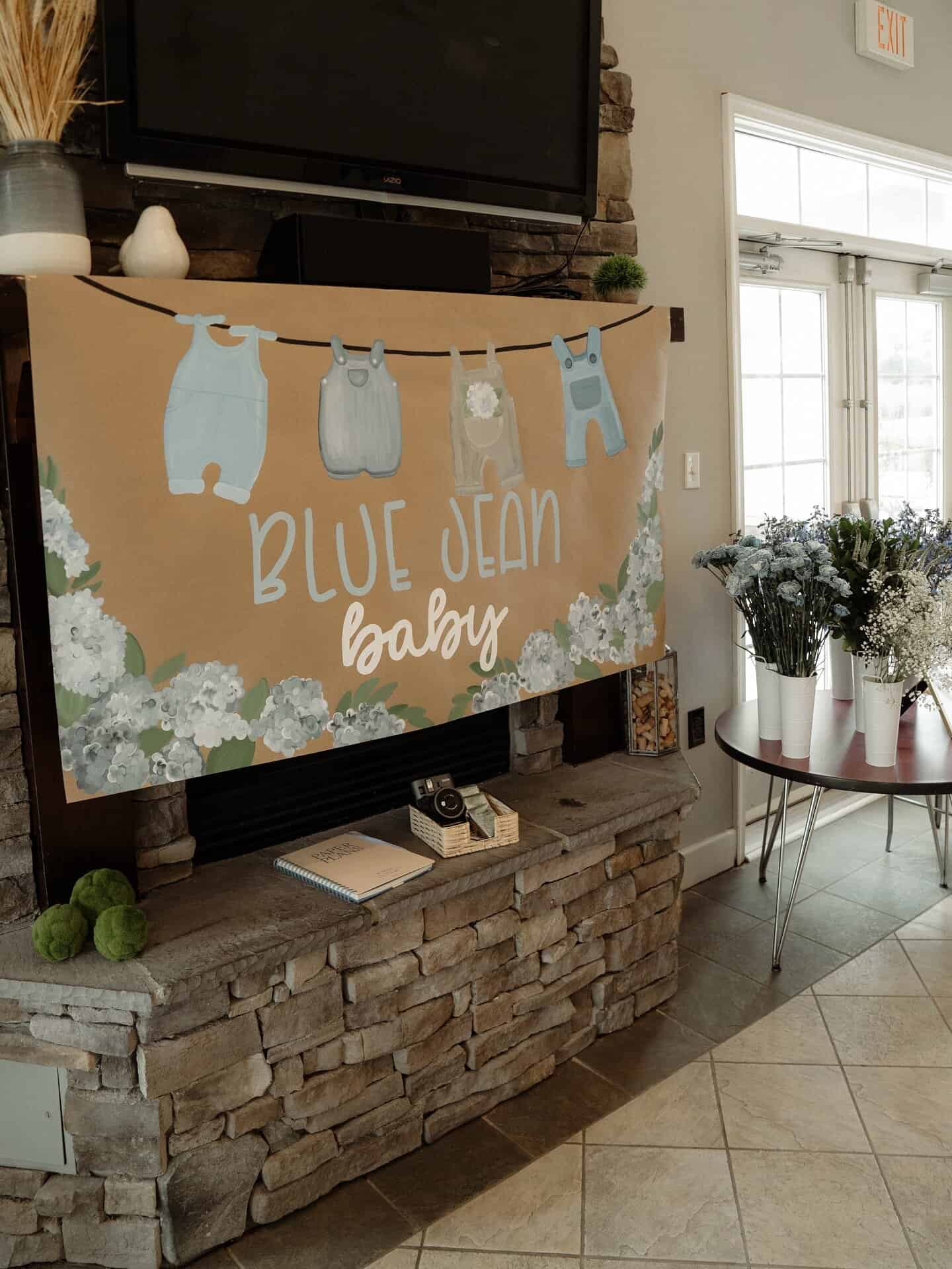 Blue Jean Baby Shower Welcome Banner