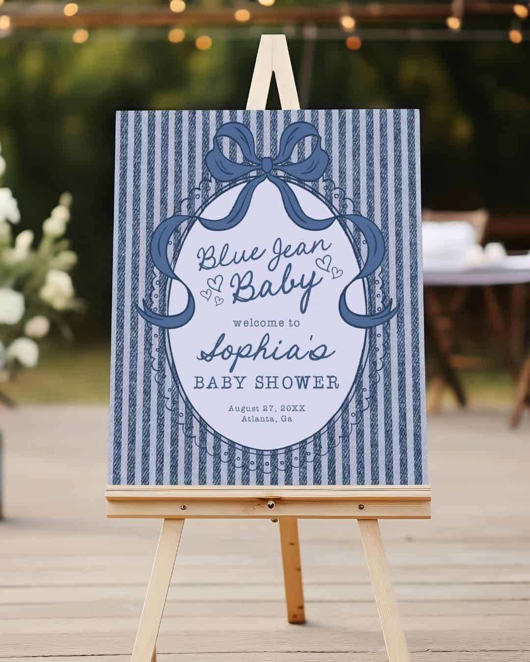 Blue Jean Baby Shower Welcome Sign