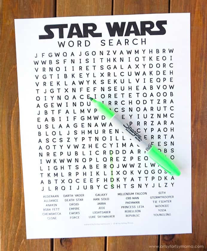 Free Printable Star Wars Word Search
