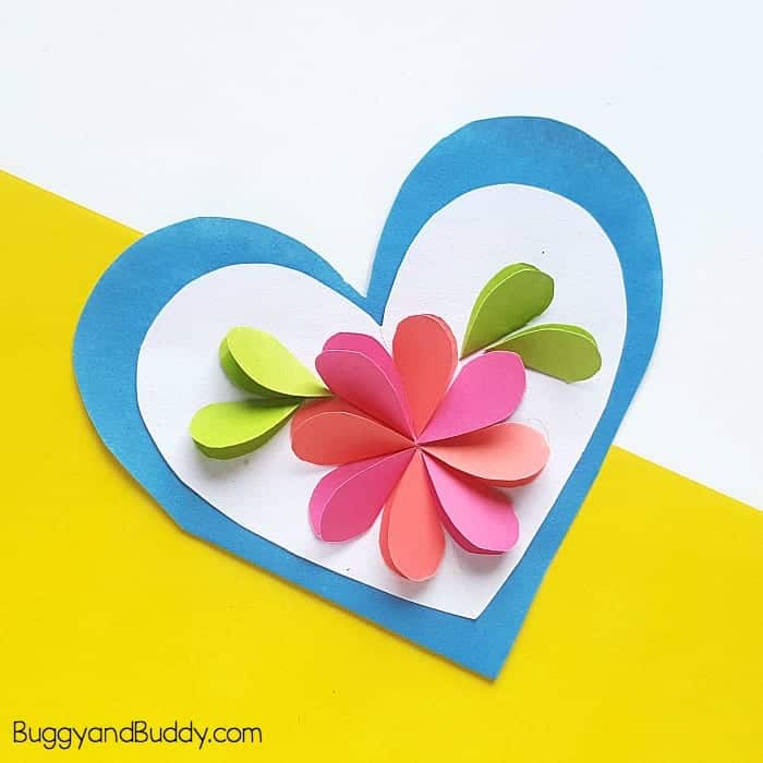 Homemade Heart and Flower Card Craft 