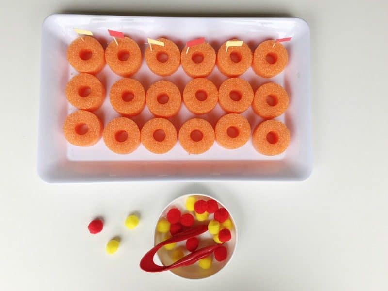 Pool Noodle Fine Motor Balance Tray