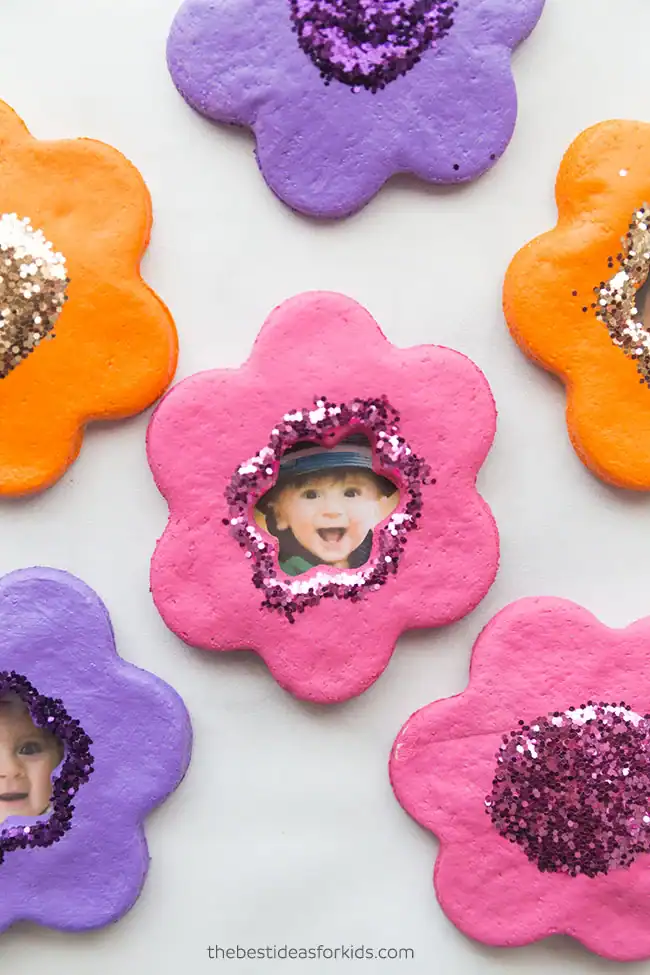 Salt Dough Flower Magnets