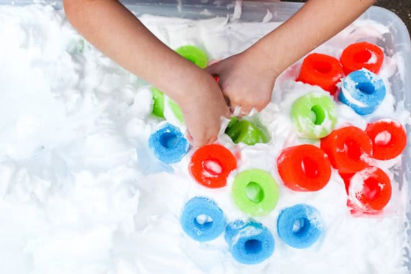 Shaving Cream & Pool Noodle Sensory Play