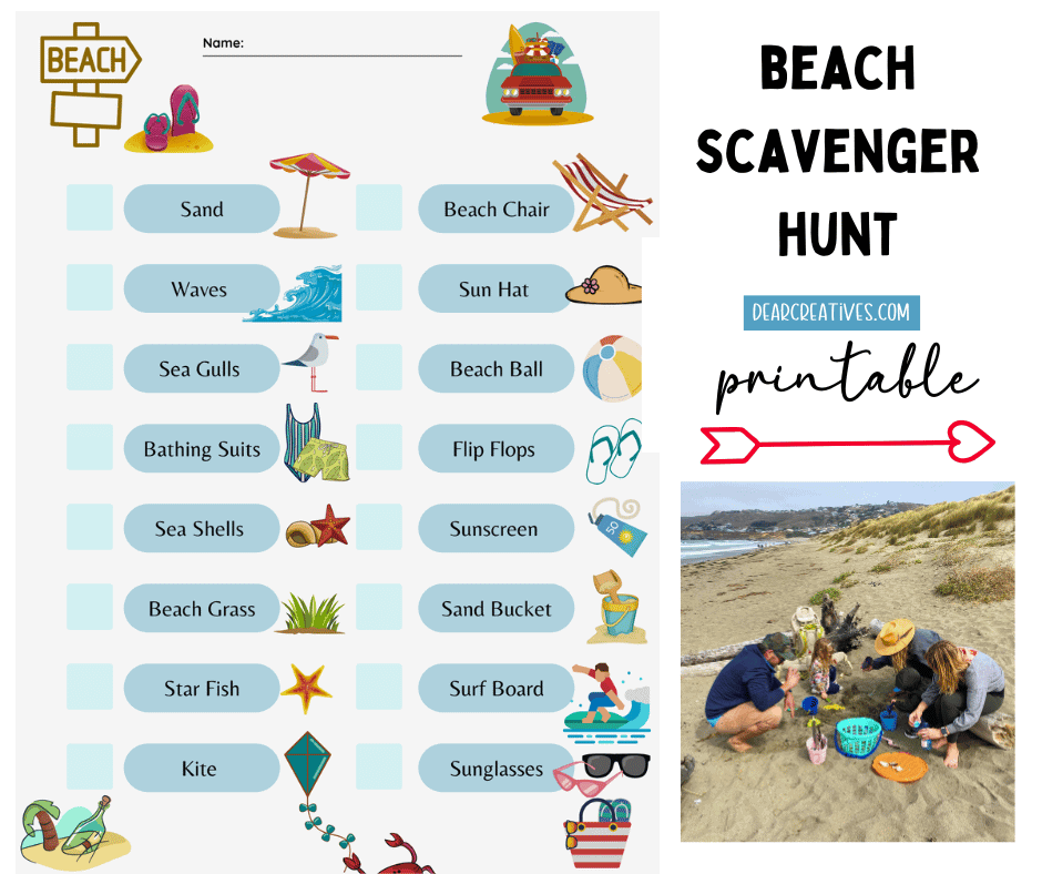 Beach Scavenger Hunt by Dear Creatives