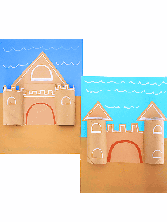 Cardboard Roll Sandcastle Craft by Our Kid Things