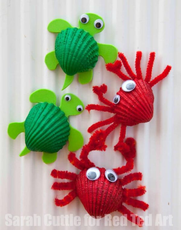 Crab Fridge Magnets by Red Ted Art