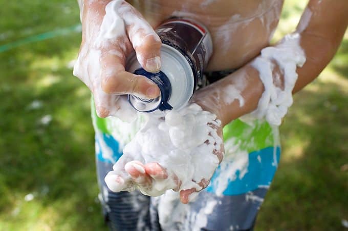 Create an Epic Summer Shaving Cream Battle by Fireflies & Mud Pies