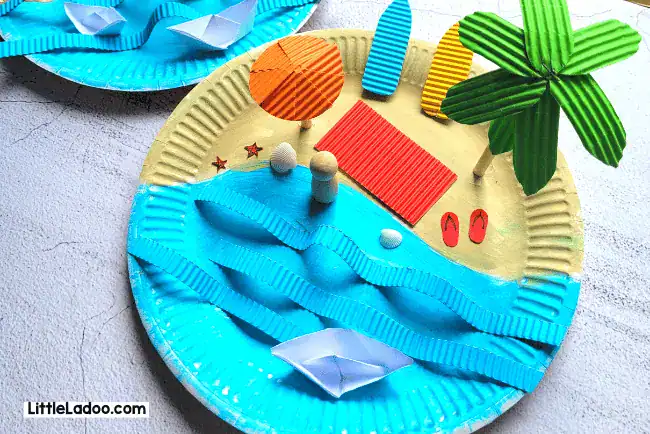 Paper Plate Beach Craft by Little Ladoo
