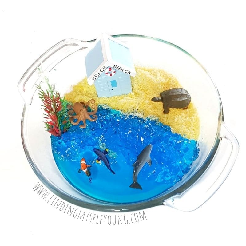 Taste Safe Jelly Beach Sensory Play by Finding Myself Young