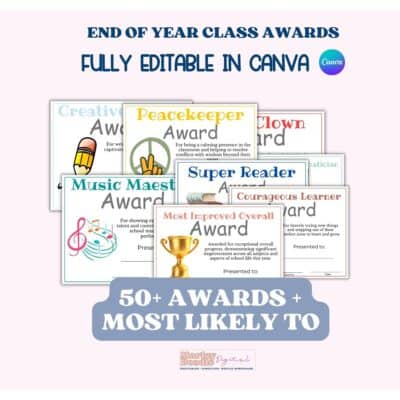 End of Year Student Award Certificates - Editable with Canva
