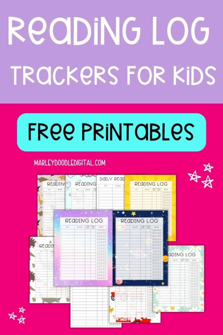 10 Free Printable Reading Logs for Kids - Marley Doodle Digital