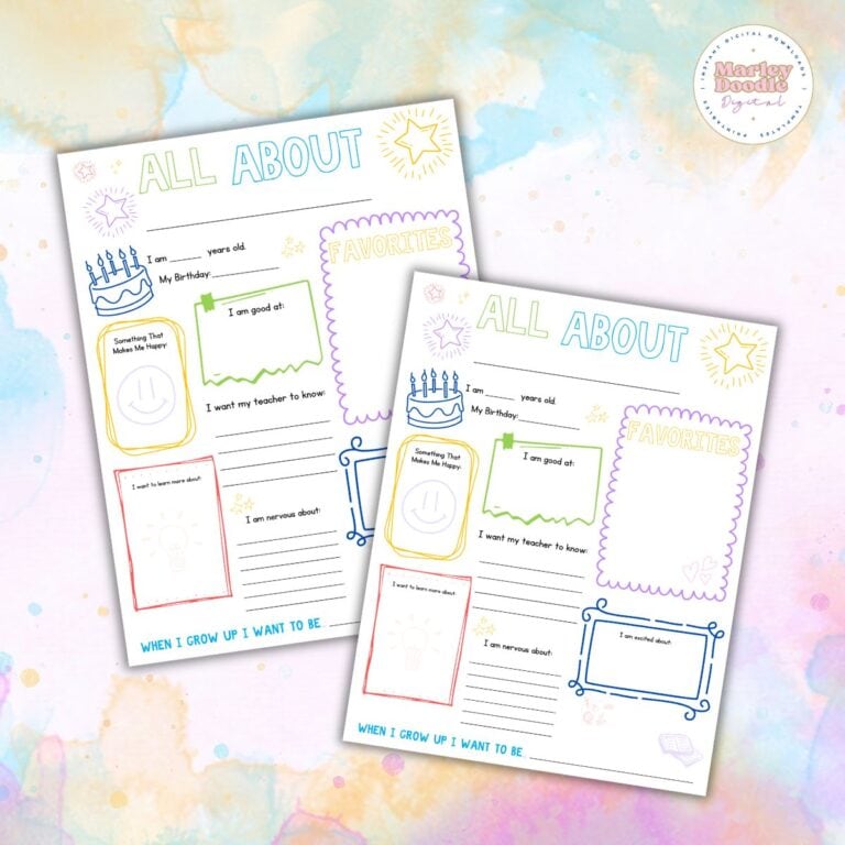 Free All About Me Printable Worksheet for Kids