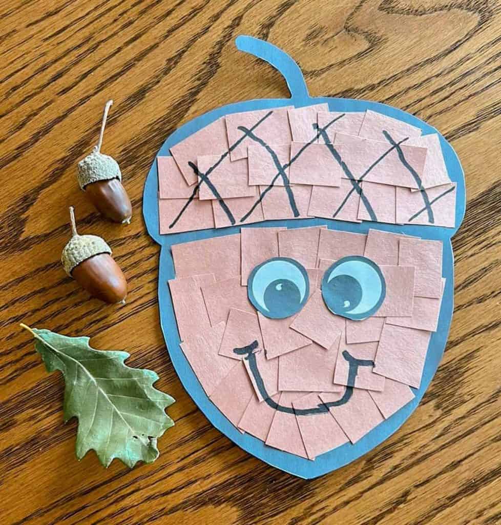 Acorn Craft For Kids With Free Printable Template by Fox Farm Home