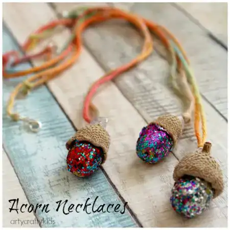 Acorn Necklaces Kids Nature Craft by Arty Crafty Kids