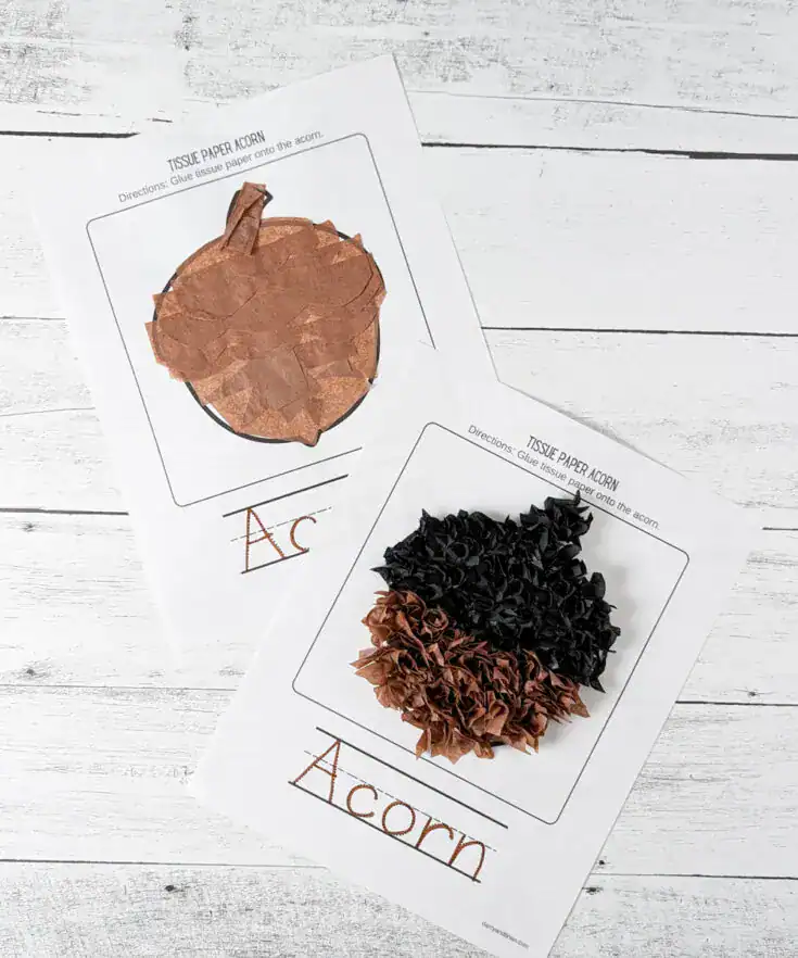 Acorn Tissue Paper Craft by Life with Darcy & Brian