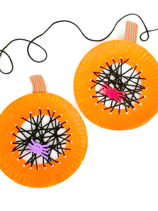 Paper Plate Lacing Pumpkin Craft by Our Kid Things