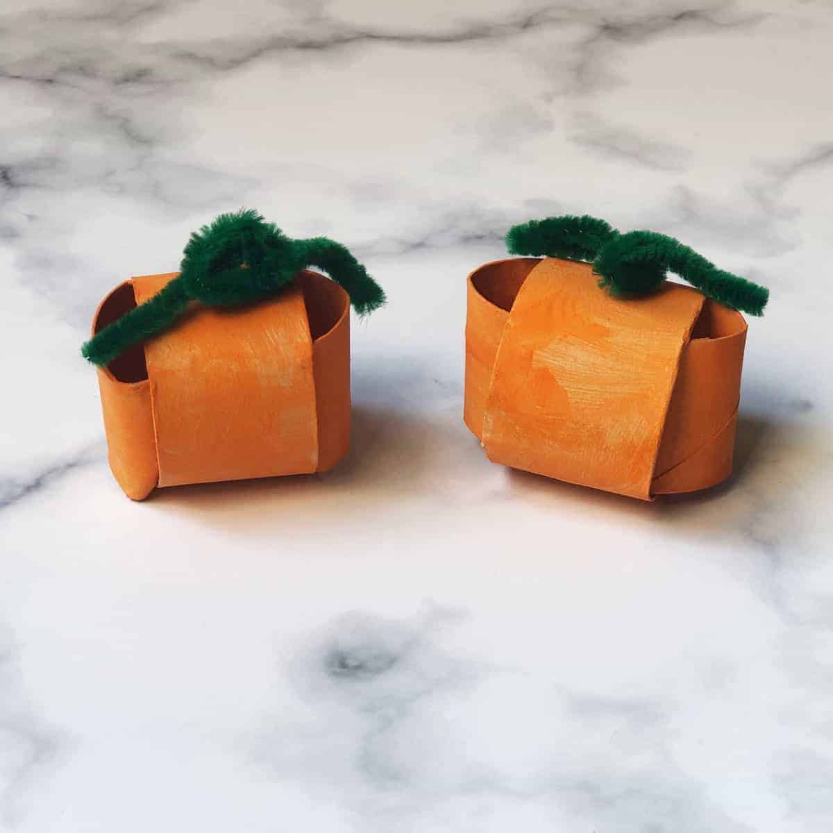 Paper Towel Tube Pumpkin Craft by Two Pink Peonies