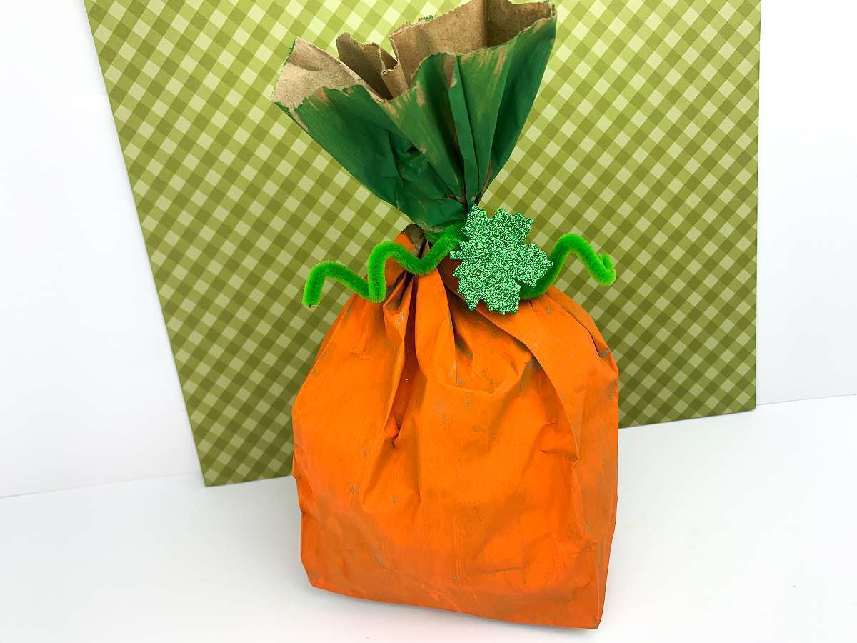Pumpkin Paper Bag Craft by Two Kids and a Coupon