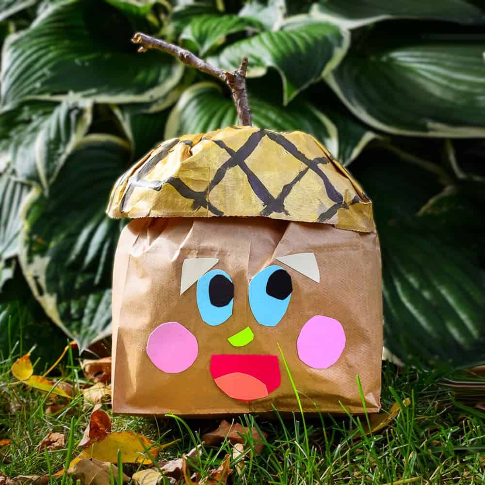 Stuffed Paper Bag Acorn Portraits by Barley & Birch