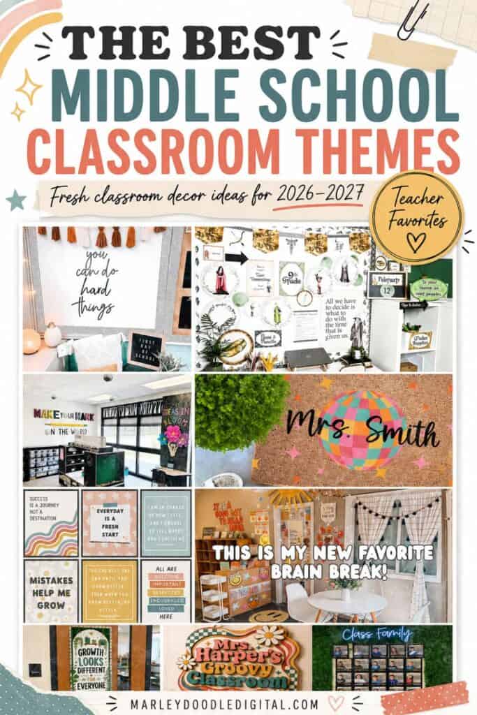 Creative middle school classroom decor ideas for engaging learning environments.