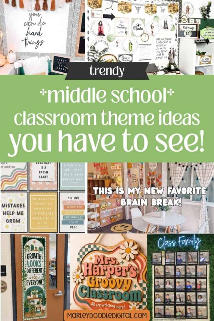 Creative middle school classroom decor and theme ideas for engaging learning environments.
