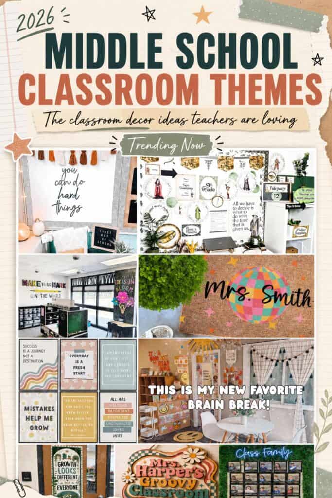 Colorful classroom decor ideas for middle school teachers and students.