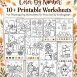 10+ Thanksgiving Color by Number Worksheets (Free Printables) - 8