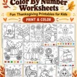 10+ Thanksgiving Color by Number Worksheets (Free Printables) - Download