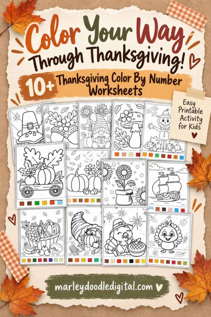 10+ Thanksgiving Color by Number Worksheets (Free Printables) - How to Play