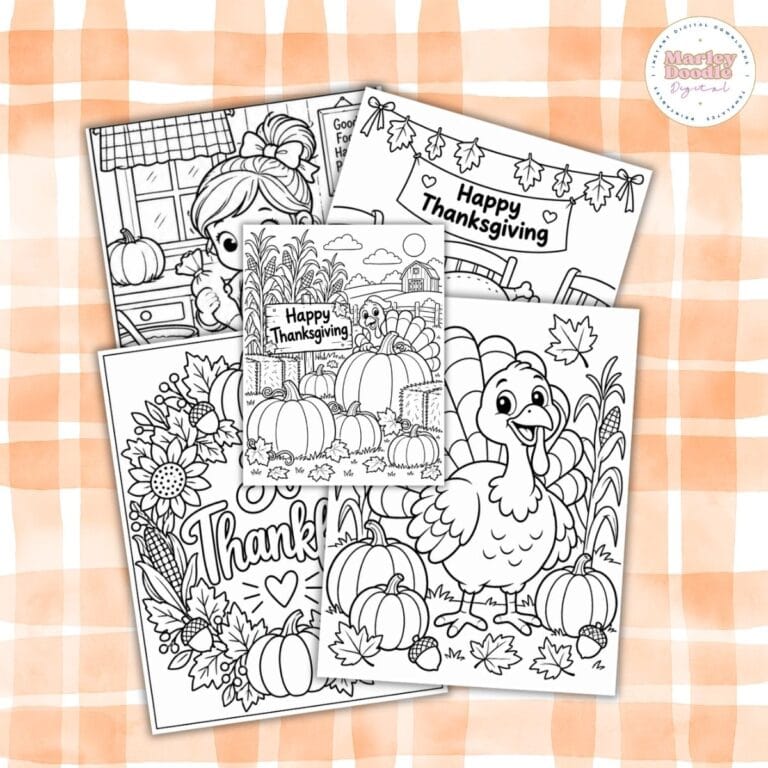 5 Free Printable Thanksgiving Coloring Pages