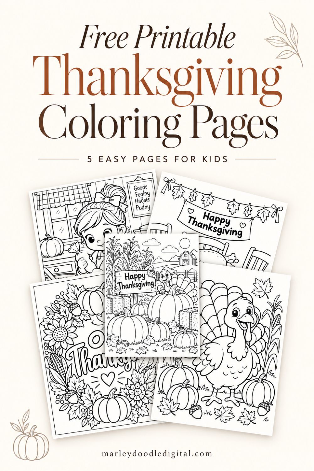 5 Free Printable Thanksgiving Coloring Pages - How to Play