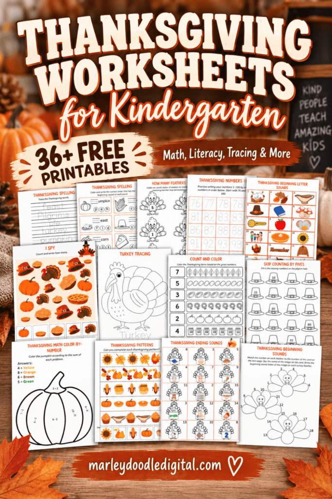 36+ Free Printable Thanksgiving Worksheets for Preschool & Kindergarten - 4