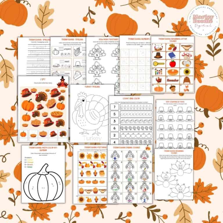 36+ Free Printable Thanksgiving Worksheets for Preschool & Kindergarten