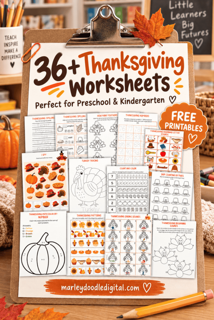 36+ Free Printable Thanksgiving Worksheets for Preschool & Kindergarten - 8