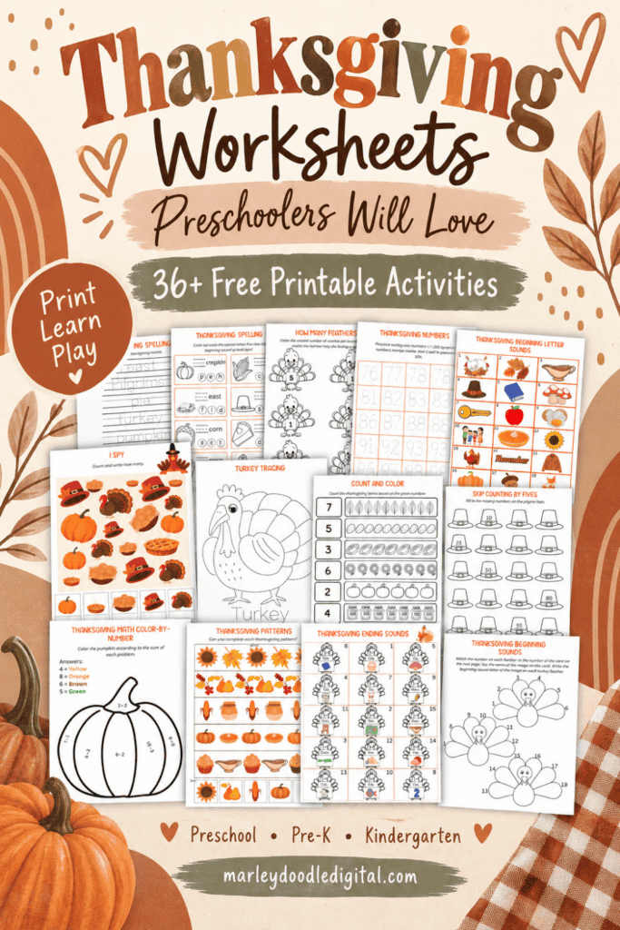 36+ Free Printable Thanksgiving Worksheets for Preschool & Kindergarten - 9